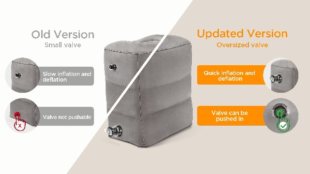 Poggiapiedi Gonfiabile Da Viaggio - Cuscino Regolabile 3 Altezze, Per Aereo, Auto, Treno, Leggero - Foto 6