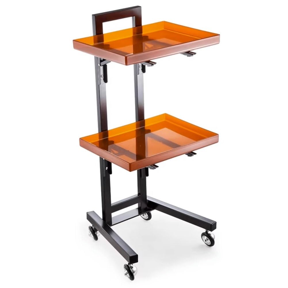 JKJZSALJ Stainless Steel Beauty Salon Trolley Foldable Trolley Organiser Storage With 4 Casters, Mobile Organizer Unit For Beauty Salon Barbershop Utility Carts,A,50x33x88cm