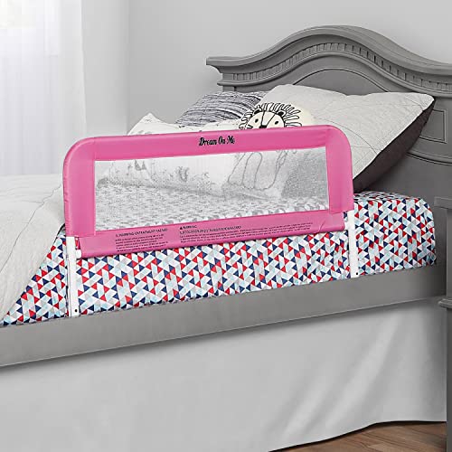 Dream On Me Lightweight Mesh Security Adjustable Bed Rail For Toddler With Breathable Mesh Fabric In Blush Pink #TOP4
