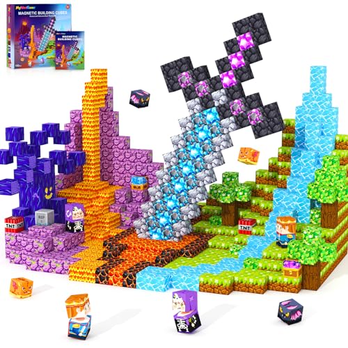 Image of Magnetic Blocks Building Toys for 3 4 5 6 7 8 9 10 11 12 13 Year Old Boys Girls, Kids Magnetic Cubes Tiles Montessori Sensory Travel Magnet Toys Games Christmas Birthday Party Toddler Gifts