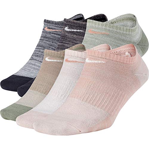 Nike Women`s Everyday Lightweight No Show Training Socks 6 Pack (Multicolor 5, Medium)