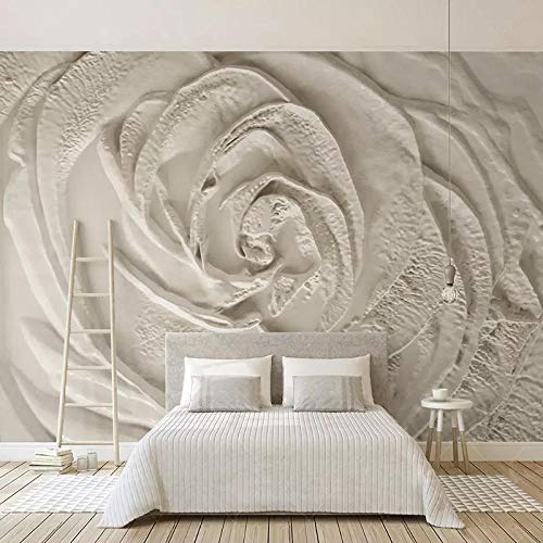 Papier peint 3D rose fleurs murale salon chambre maison 350X245 - 3