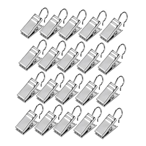 Happyyami 120Pcs Silver Curtain Clips Hooks Wire Holders for Outdoor Hanging Lights Party Decorations Photos Art Craft Displays Compact and Portable