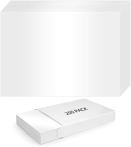 Miniatura 6 de Paquete de 100 tarjetas gruesas de color blanco perlado brillante de 5 x 7 pulgadas, papel de cartulina blanco perla para invitaciones, tarjeta de