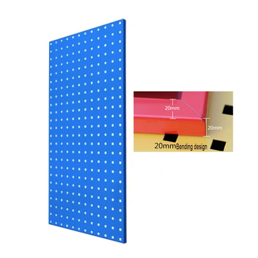 Genérico Panel de Pared Perforado de Metal Azul de 90 x 45 cm. Organizador para Garaje, Taller, Cocina y Oficina. Solución Ideal para exhibir y almacenar Joyas, Manualidades y cestas.