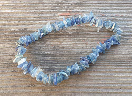 [A&S Crystals] BLUE KYANITE Natural Stone Gemstone Stretchy Chip Bracelet