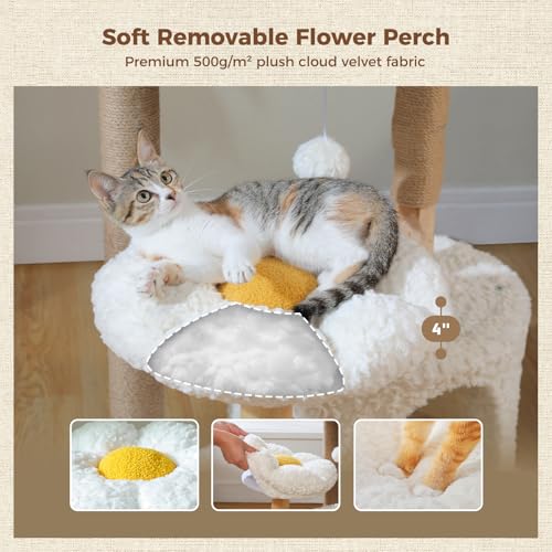 Árbol moderno para gatos grandes interior con cama y rascador miniatura 6