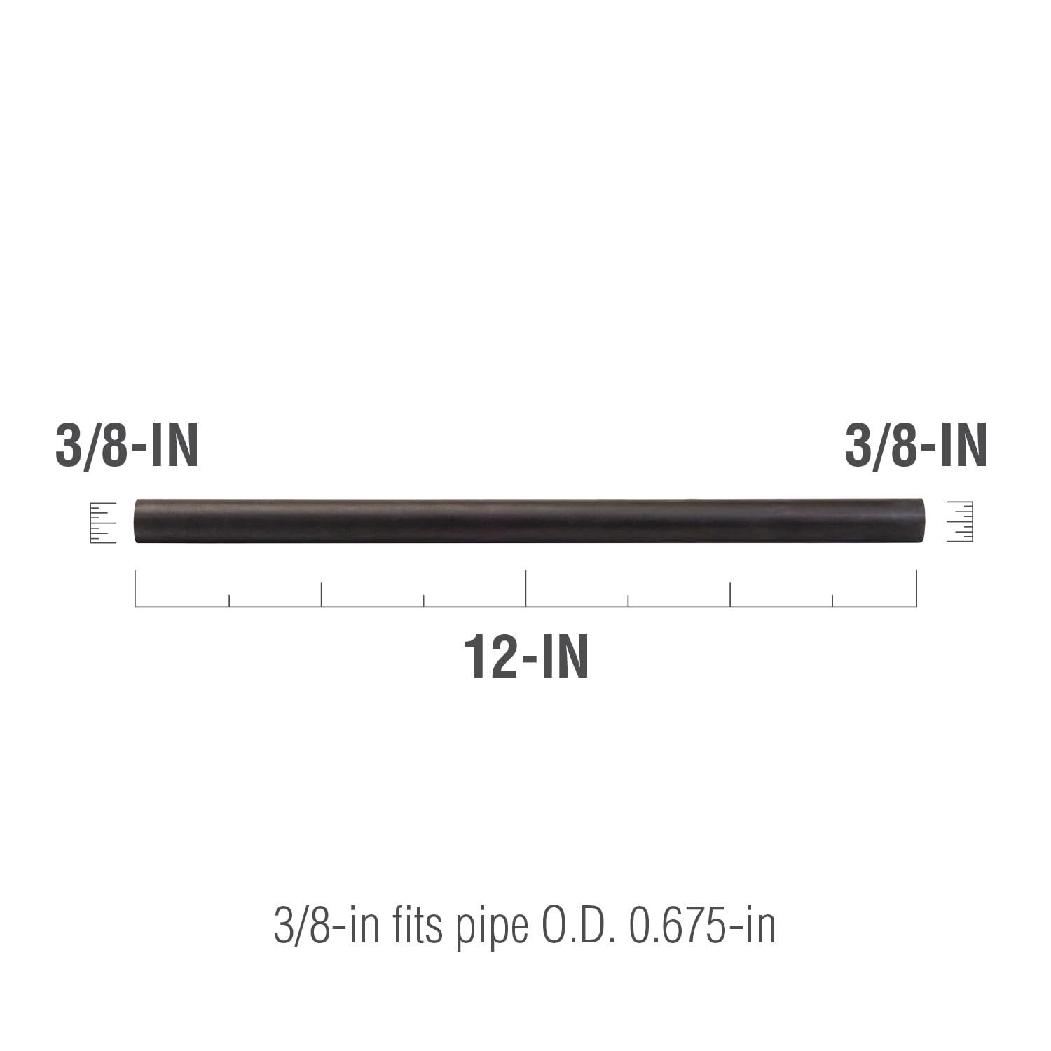 Condition photo showing Good Condition for Black 3/8-in Nominal (0.675-in OD) x 12-in Nipple