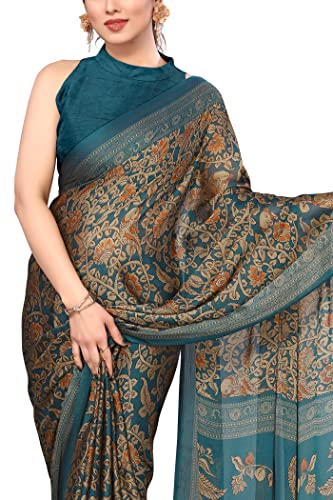 Image of MIRCHI FASHION Women Saree | Plain Weave Chiffon Abstract Printed Office Wear Sari with Blouse