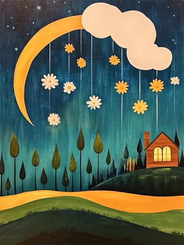Pintura al óleo de lienzo sin saber dibujar, cuadros por números de 40x50cm con pinceles A-524
