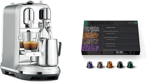 Nespresso Creatista Plus Espresso Machine de Breville, cápsulas de acero inoxidable cepillado, línea original