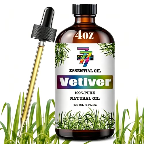 Vetiver Essential Oil Vetiver Oils for Diffuser Meditation Humidifier DIY Candles Soap Yoga Massage Gift Essential Oil GV77ZF Vetiver Fragrance Oil - 4 fl oz (120 ml)