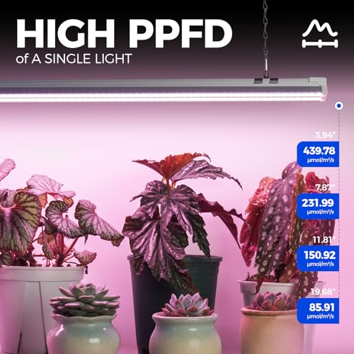 Image of Barrina TX-S60 4FT Grow Light for Indoor Plants, 60W(420W Equivalent), Full Spectrum, High PPFD, Super Bright, Linkable, Grow Lights for Seed Starting, Greenhouse, Vegetables with On /Off Switch 1 Pack