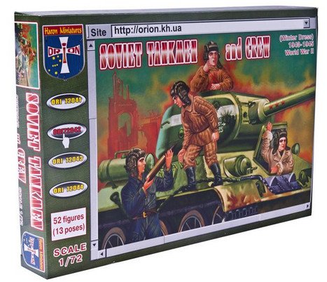 Orion PLASTIC MODEL FIGURES Soviet tankmen and crew (Winter Dress), 1943-1945 1/72 72042