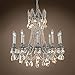 Traditional Versailles 10 Light 28" Crystal Chandelier, Pewter Frame with Cognac European Tear Drop Crystals, Hanging Ceiling Light