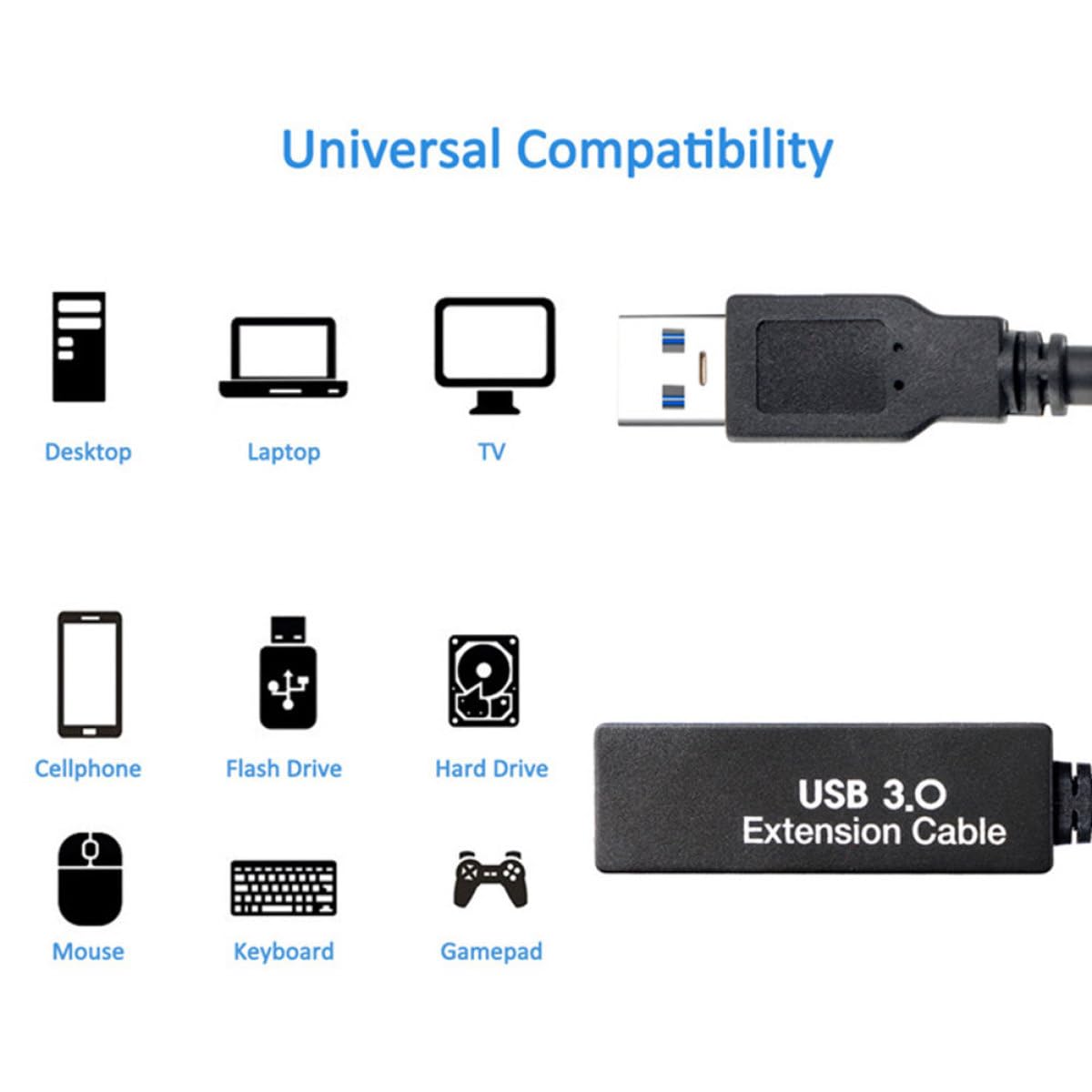 Verlängerungskabel Stabiles Usb-datenkabel mit Trilaminarem Schutz Kompatibel für Maus Tastatur Langlebiges Kunststoff-kupfer-material Zuverlässige Signalübertragung