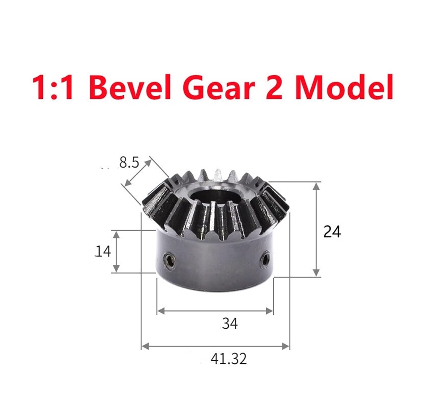 Bevel Gear Pinion Hardware Mechanical 2pcs 1:1 Bevel Gear 2 Modulus 20 Teeth with 8/10/12/14/15/16/17mm Inner Hole Angle Steel Gears Screw Hole M5(8mm)