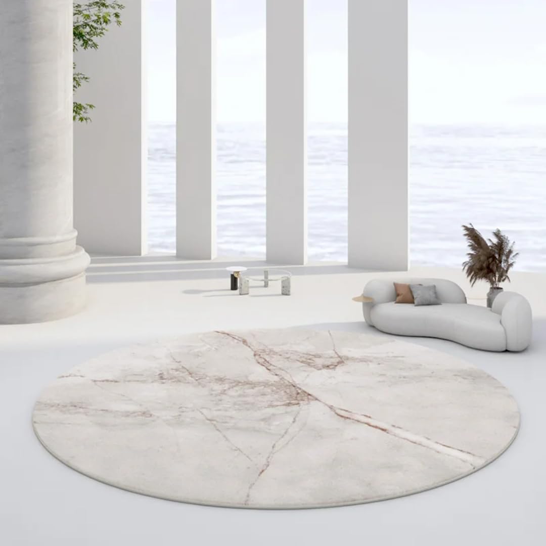 Tapis rond en peluche pour chambre et salon cocooning cosy