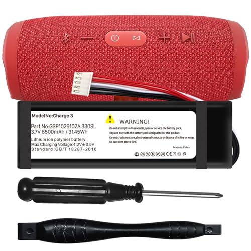 WAVYPO 8500mAh for JBL Charge 3 Battery Portable Speakers Charge 3 Replacement Battery Compatible with GSP1029102A 330SL Speaker with Repair ToolKits