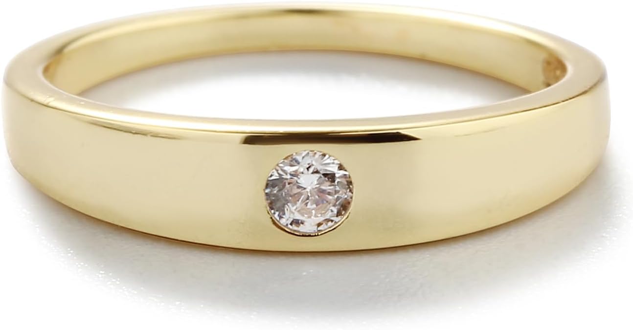 Precious Pieces 14K Gold Plated over .925 Sterling Silver Baby Ring with CZ