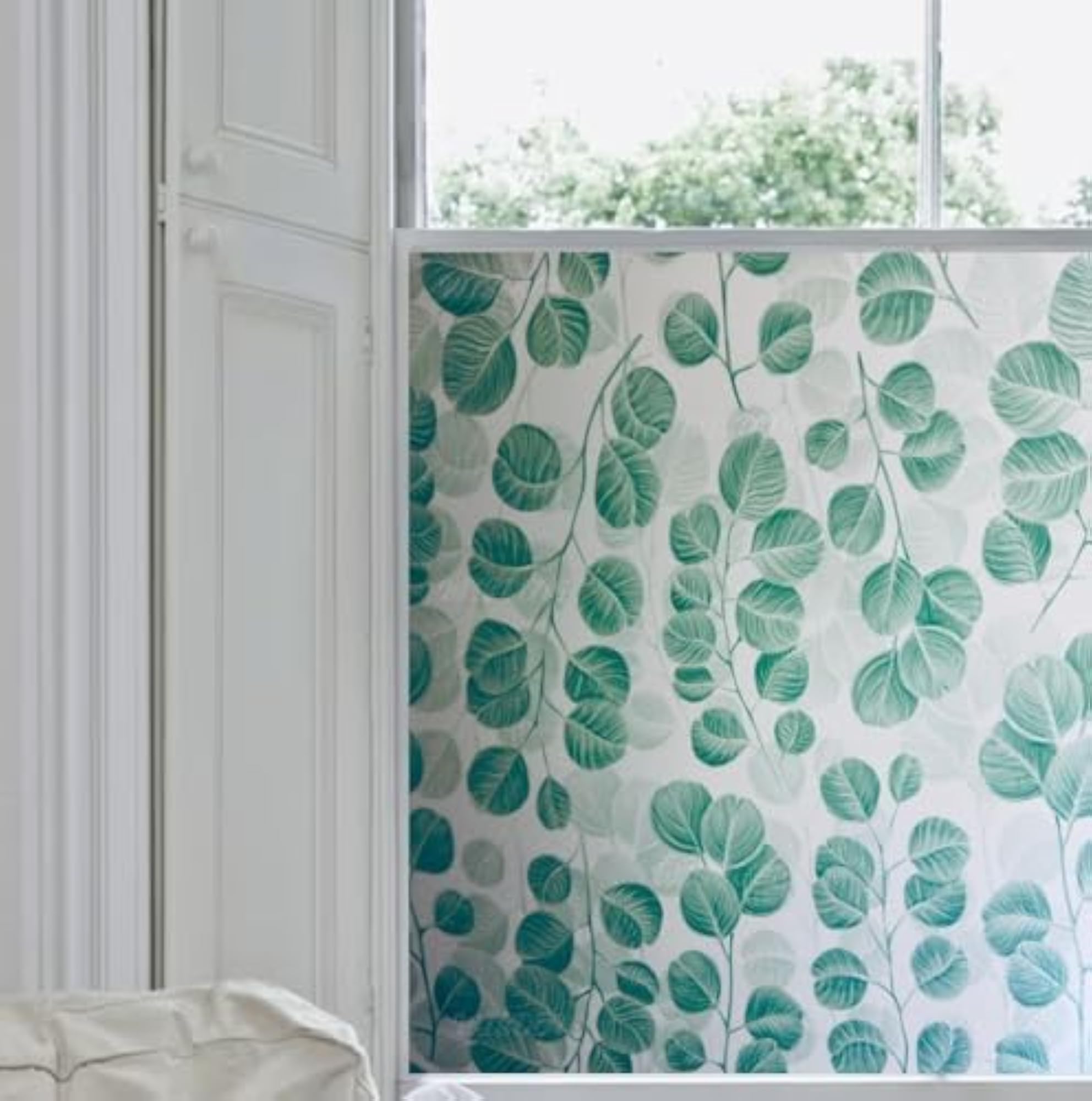 Hazel Frosted Window Film Leaf Pattern Privacy