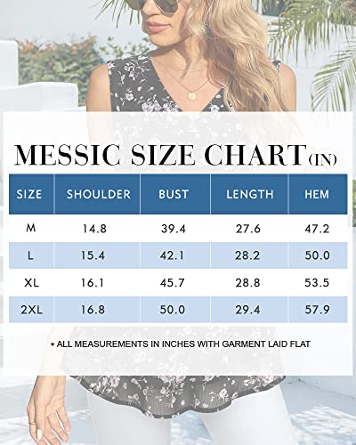 Messic Sleeveless Blouses For Women Fashion 2023, Sleeveless Womens Blouses And Tops Dressy Business Casual Chiffon Tank Tops Elegant Summer Blouse For Work Floral Double Layered Shirts Multi-Black M #TOP5