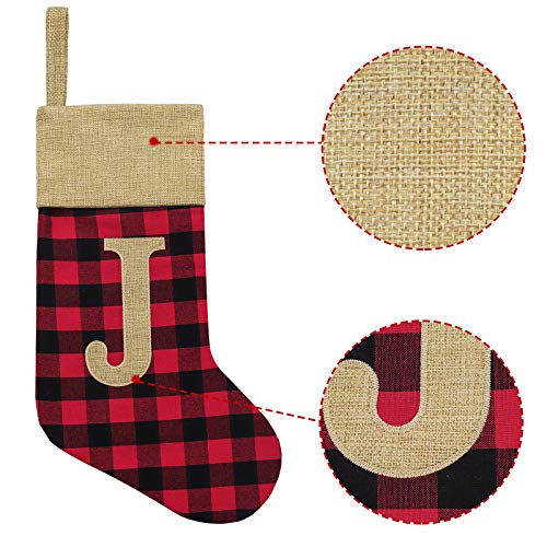 image for Ivenf Christmas Stockings, 3 Pcs 19 inches Red and Black Buffalo Check