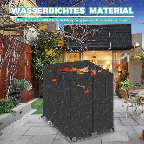 Fundas de jardín impermeables para tanques IBC - Fundas protectoras con cremallera y bolsa de almacenamiento, ideal para protección de contenedores de agua de lluvia al aire libre