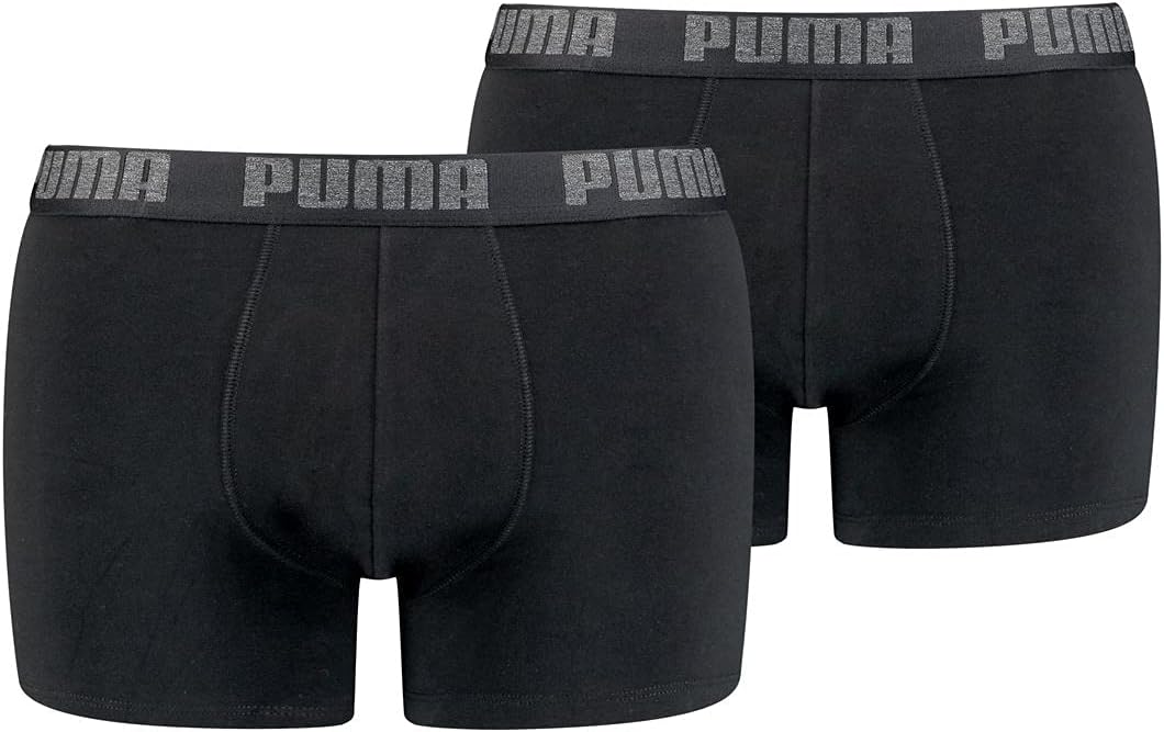 PUMA Herren Basic Boxer 2P Unterwäsche, Schwarz, L
