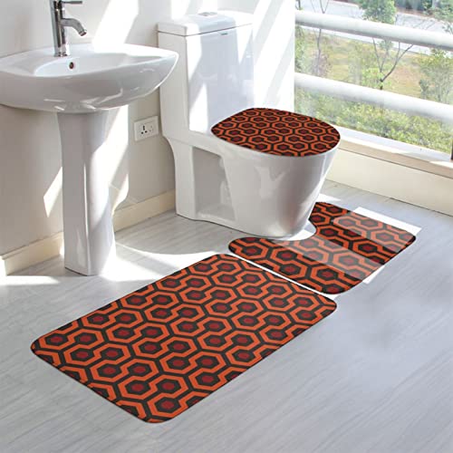 The Shining Overlook Hotel Badezimmer Teppich Bodenmatte 3-teiliges Set Waschbare Badezimmer Fußmatte U-förmige WC Vorleger O-Form Toilettendeckelbezug mit Vollgummirückseite – Bild 4