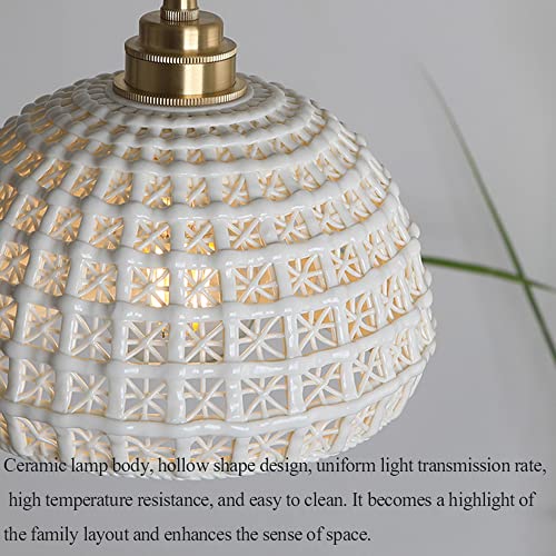 Suspension en céramique anti-éblouissement lustre moderne E27 LED - 6