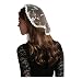 Embroidery head covering flowers lace chapel cap V49 (Light color)