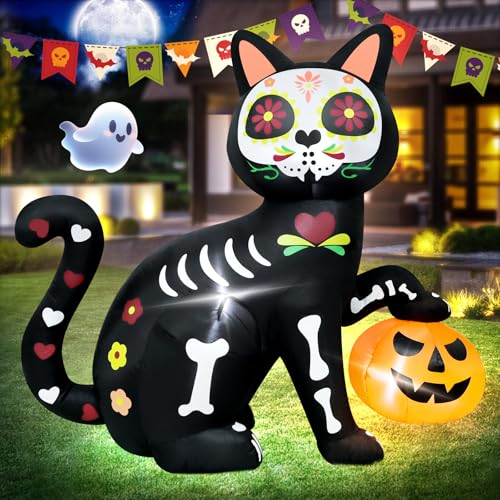 VIKIMORA 5FT Skeleton Cat Halloween Inflatable Decoration - image 8