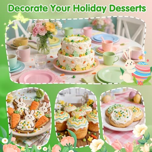Image of Edible Yellow Green Sprinkles for Cake Decorating,130g,Rabbit Sprinkle,Orange Carrot Pearls and Jimmies,Bunny Candy Baking Decorations,Cupcake Toppers,Cookie Donuts Ice Cream Dessert,Birthday Children's Anime Farm Garden Summer Party Supplies