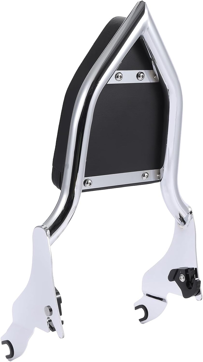 Detachable Sissy Bar Backrest, Motorcycle Rear Passenger Backrest Cushion Pad Fit for Harley Touring Street Glide Road Glide Road King 2009-2022 (Silver)