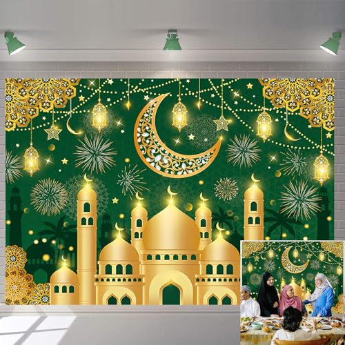 Toile de fond Ramadan Mubarak géante pour masquer un mur et décorer le salon
