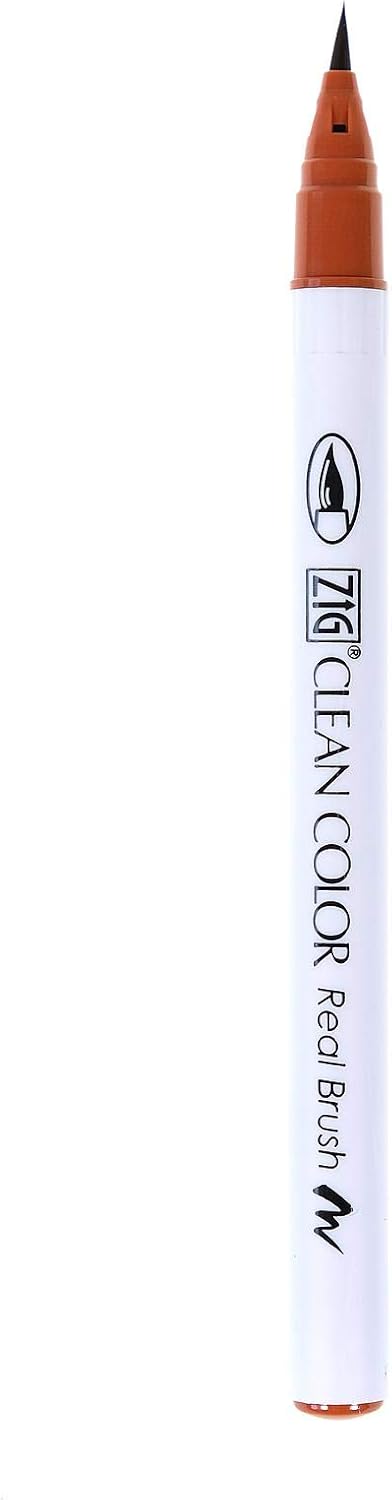 Zig Clean Color Real Brush Marker Brown [Pack of 6 ]