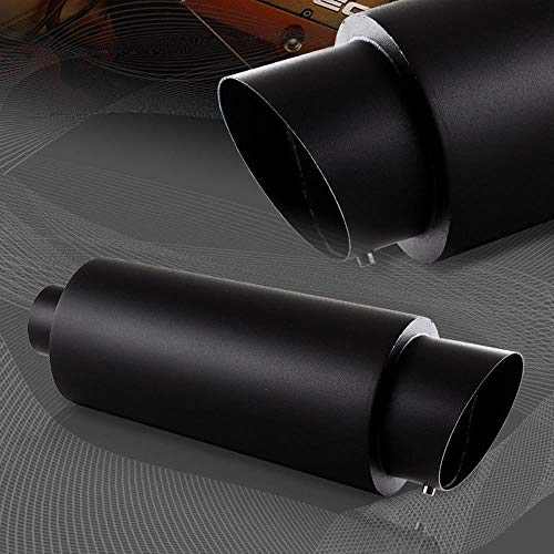 S SIZVER Weld-On Muffler Series 4" Fire Ball Tip 3" Inlet Black Stainless