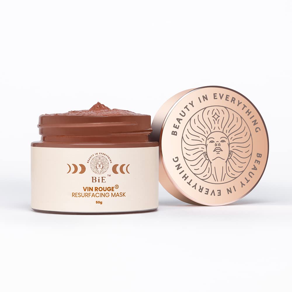 BiE Vin Rouge - Resurfacing Mask With Vitamin E for Glowing Skin | Refreshing & Resurfacing Skin | For All Skin Types |No Parabens & Sulphate | 50gm