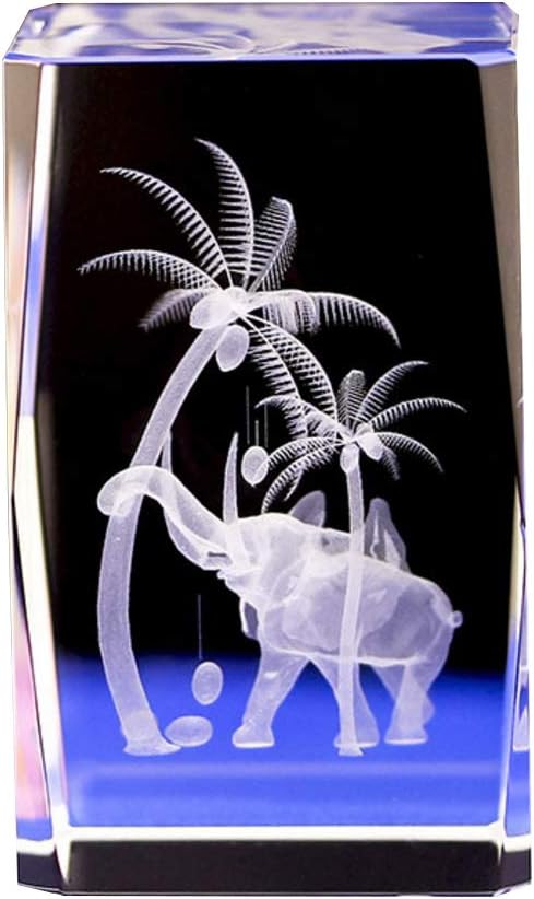 3D Laser Etched Crystal Elephant Statue Paperweight,Elephant Model for Home Decoration Holiday Party Office Decoration Craft Gift Children Gift