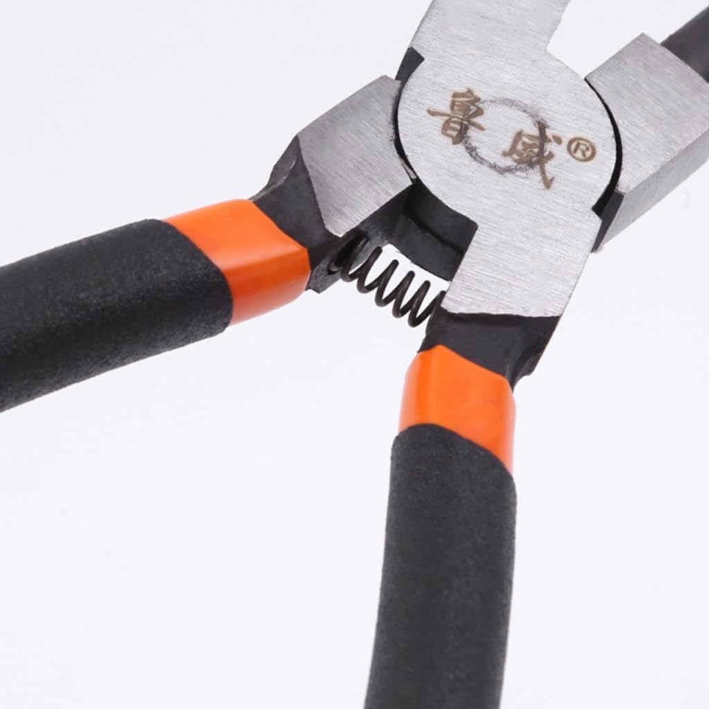 Circlip Plier Internal External Remover Installation Tool Straight/Curved Jaw Tip Spring Loaded Tool, 7 inch