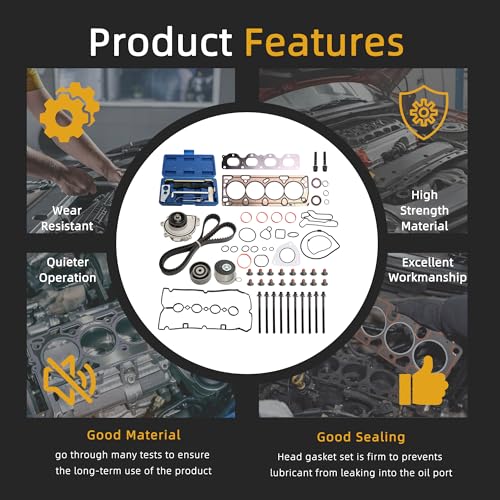 Image of Head Gasket Set with Timing Belt Kit, 1.8L, Compatible with Chevy Cruze /for Sonic /for Cruze Limited L4 DOHC 16v 2011-2017 OE*HS26516PT1 TCKWP338 24422964 (68PCS)