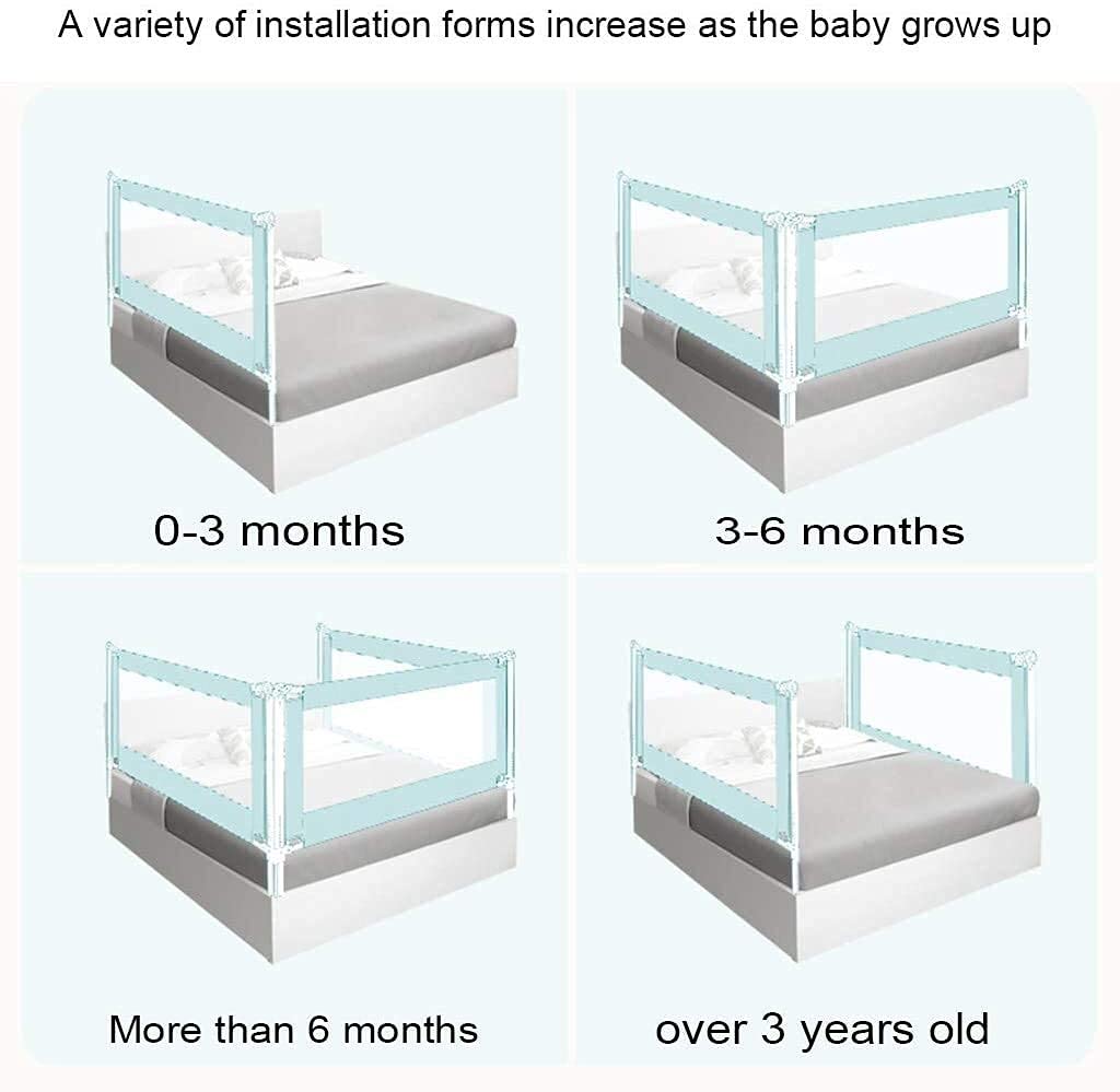 Bebé Parque Infantil Cama anticaída para niños Barandilla de Seguridad Cama abatible Vertical Sin barreras Riel de Valla Altura Ajustable Anticolisión Juguete anticaída (Tamaño: 18