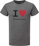 veredelt im Ruhrgebiet JOllify NIKOLASSEE T-Shirt mit hochwertigem Druck – I Love – Größe: M – Farbe: grau Charcoal