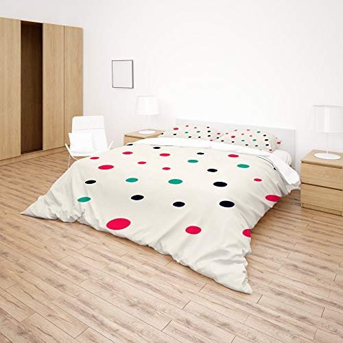 Parure de lit Long Twin en tissu 100 % polyester de qualité supérieure à pois