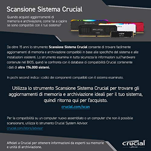 Crucial  BL2K16G32C16S4B 3200 MHz, DDR4, DRAM, Memoria Gaming Kit per Computer Portatile, 32GB (16GB x2), CL16 - RAM - Immagine 4