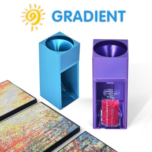 Image of Diamond Painting Organizer,Diamond Painting Drill Funnel for Round Containers,Portable Diamond Art Funnel for Easy Transfer, Diamond Painting Accessories (Silk Purple)