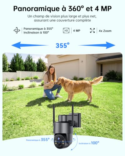 Tical 4G LTE Caméra Surveillance Solaire avec Carte Sim, 2.5K 4MP – vue 4