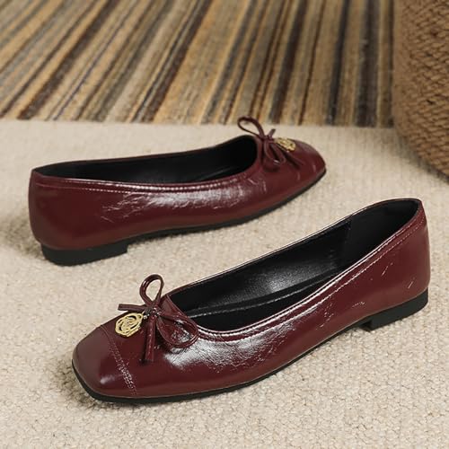 Women Comfort Square Toe Ballets Flats, Slip On Classical Walking Shoes for Wedding/Driving/Working2