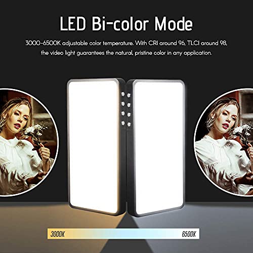 Andoer RGB LED Videoleuchte, LED Videolicht Dimmbare 3000K-6500K Kamera Licht mit 4500 mAh Power Bank-Funktion für Live… – Bild 5